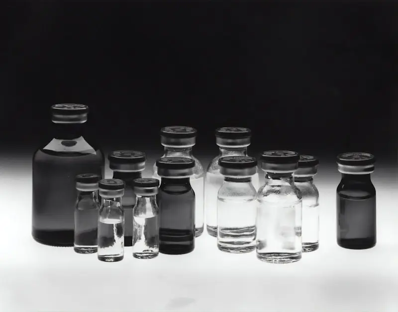 Rows of glass vials in cold storage